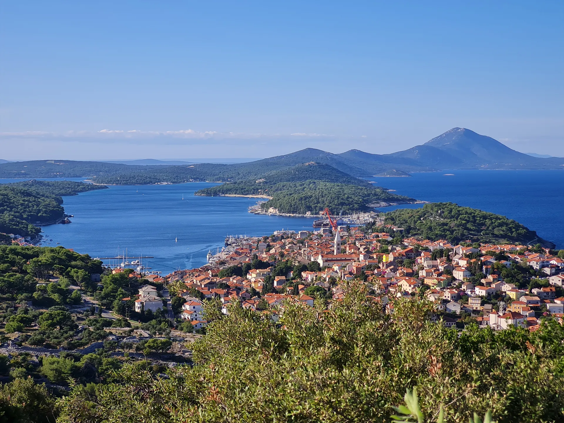 Letecký pohled na historický Mali Lošinj